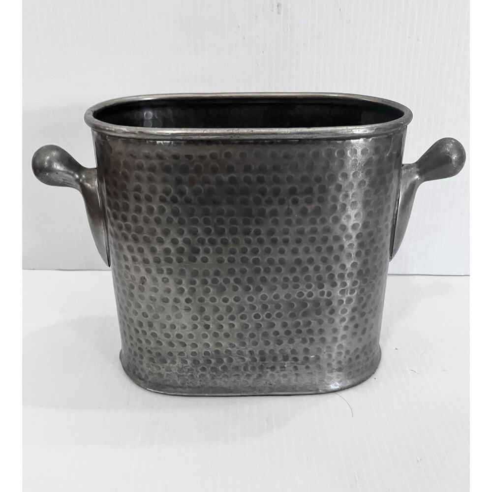 Vintage Hammered Single Wine Chiller Oval Silver Plate Champagne Bucket MCM